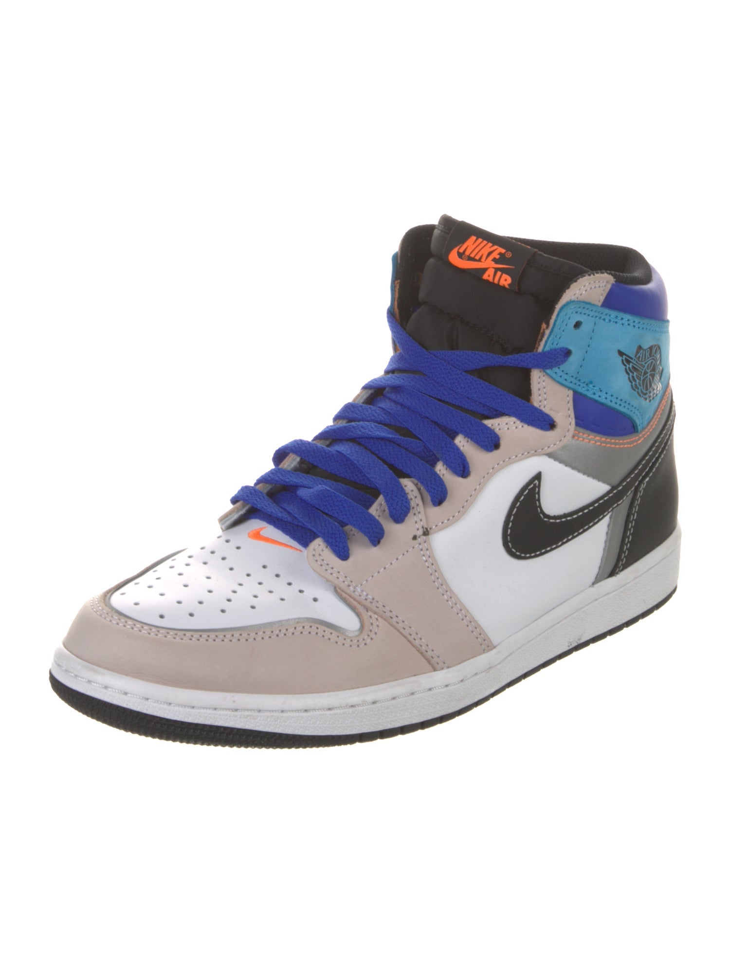 Jordan Leather Colorblock Pattern Sneakers