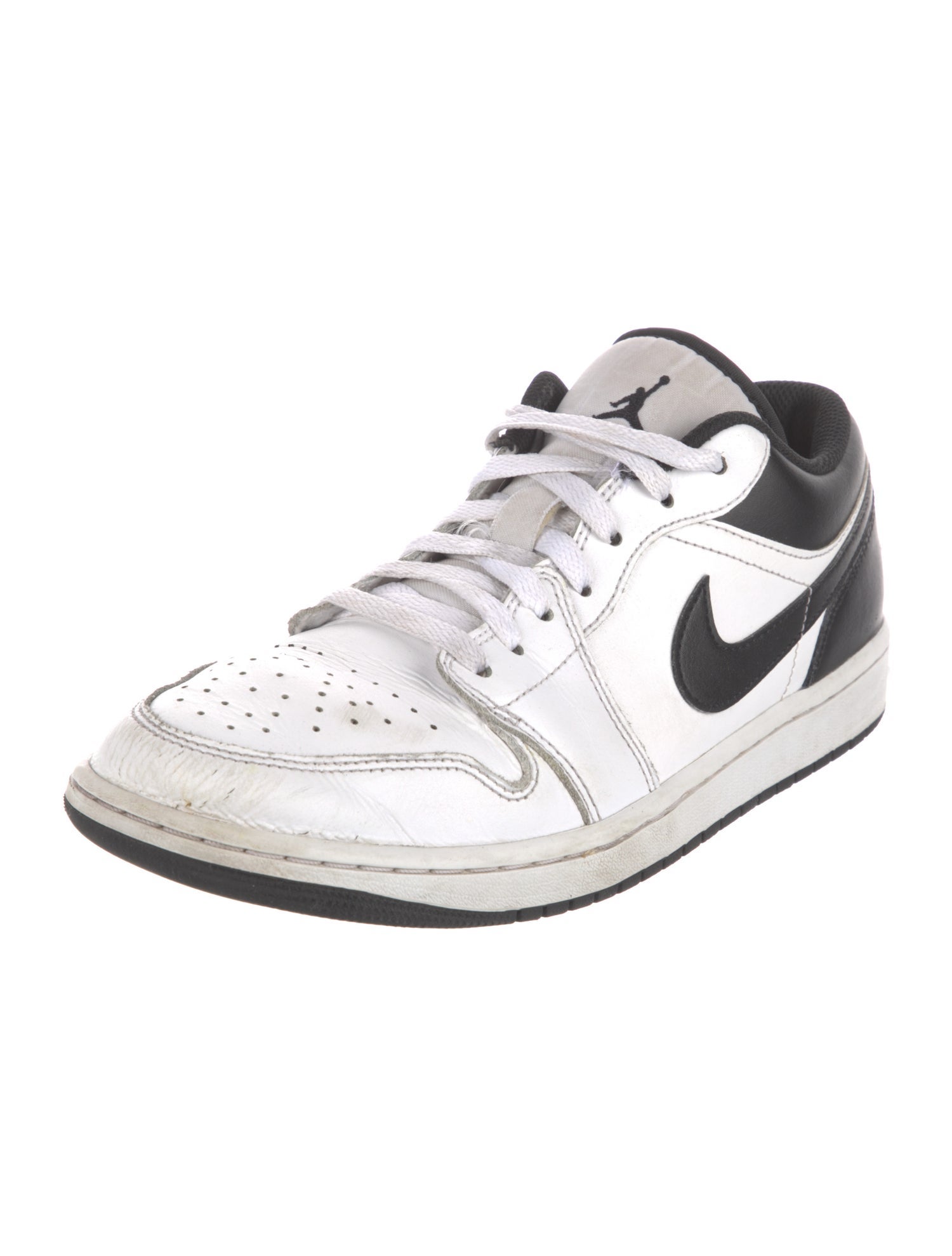 Jordan Leather Colorblock Pattern Athletic Sneakers