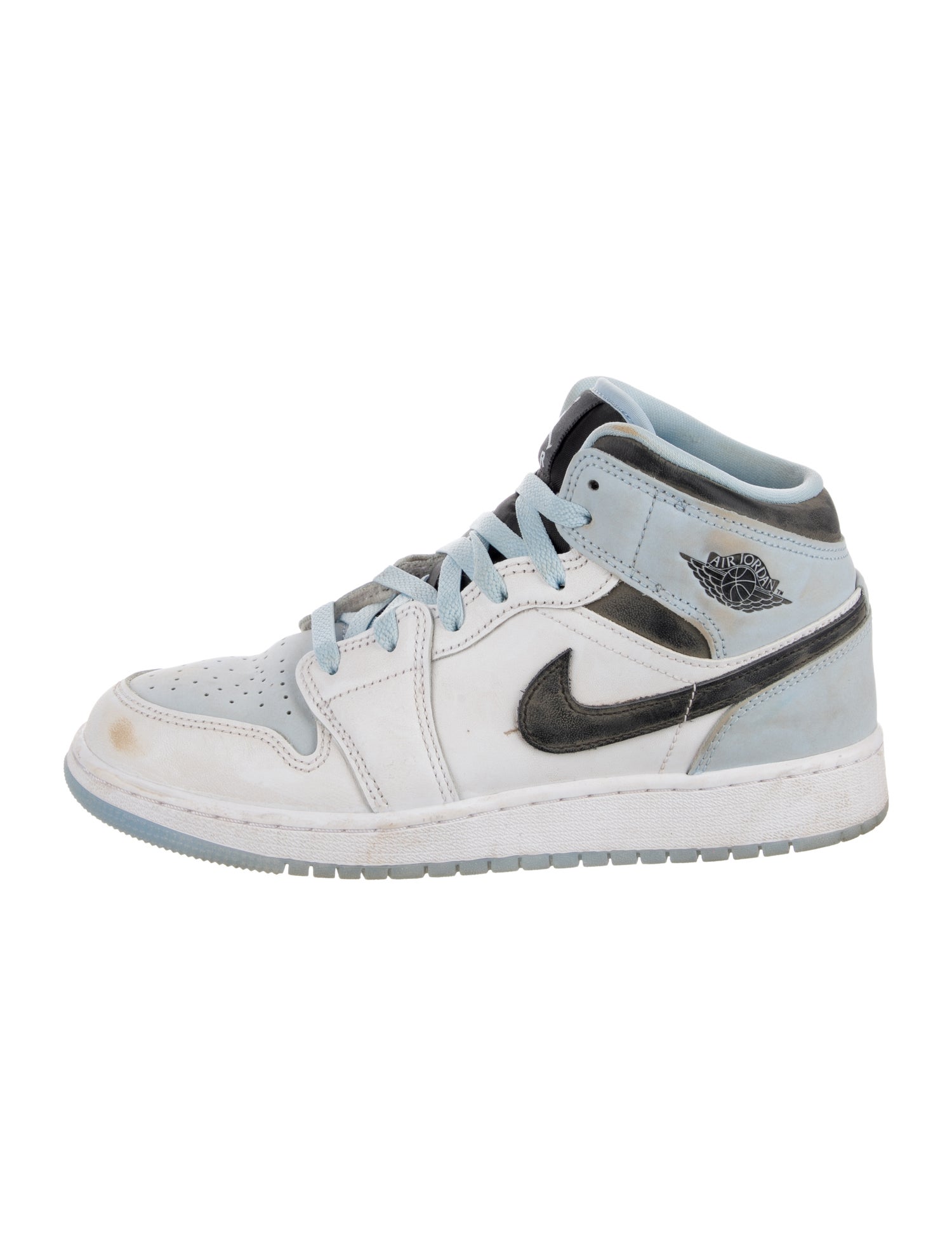 Jordan Boys' Jordan 1 Mid SE Ice Blue (2023) (GS)