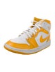 Jordan 1 Mid White University Gold Athletic Sneakers