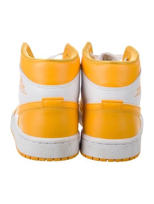 Jordan 1 Mid White University Gold Athletic Sneakers