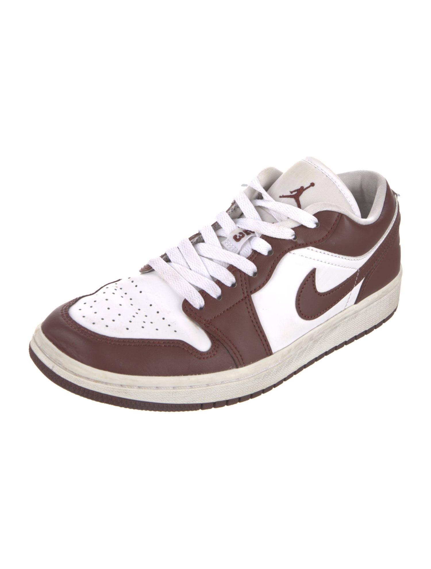 Jordan Leather Colorblock Pattern Athletic Sneakers