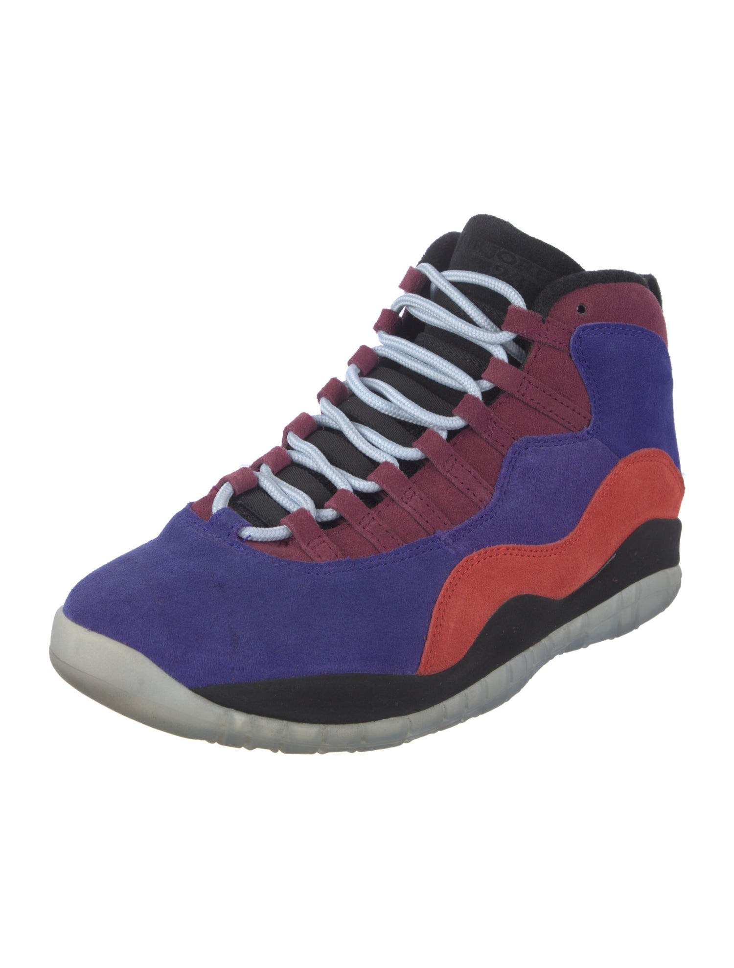 Jordan Suede Colorblock Pattern Athletic Sneakers