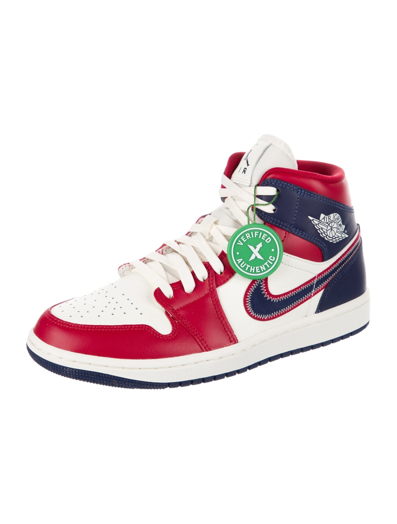 Jordan Leather Colorblock Pattern Sneakers