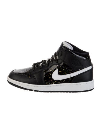 Jordan 1 Mid SE GS 'Black Glitter' Athletic Sneakers