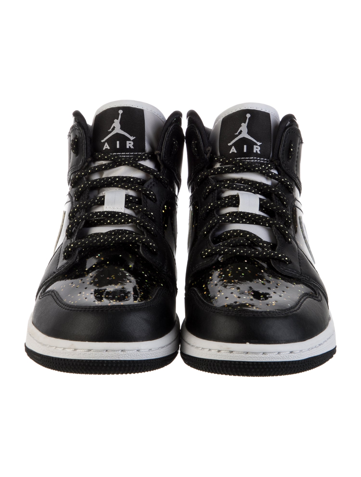 Jordan 1 Mid SE GS 'Black Glitter' Athletic Sneakers