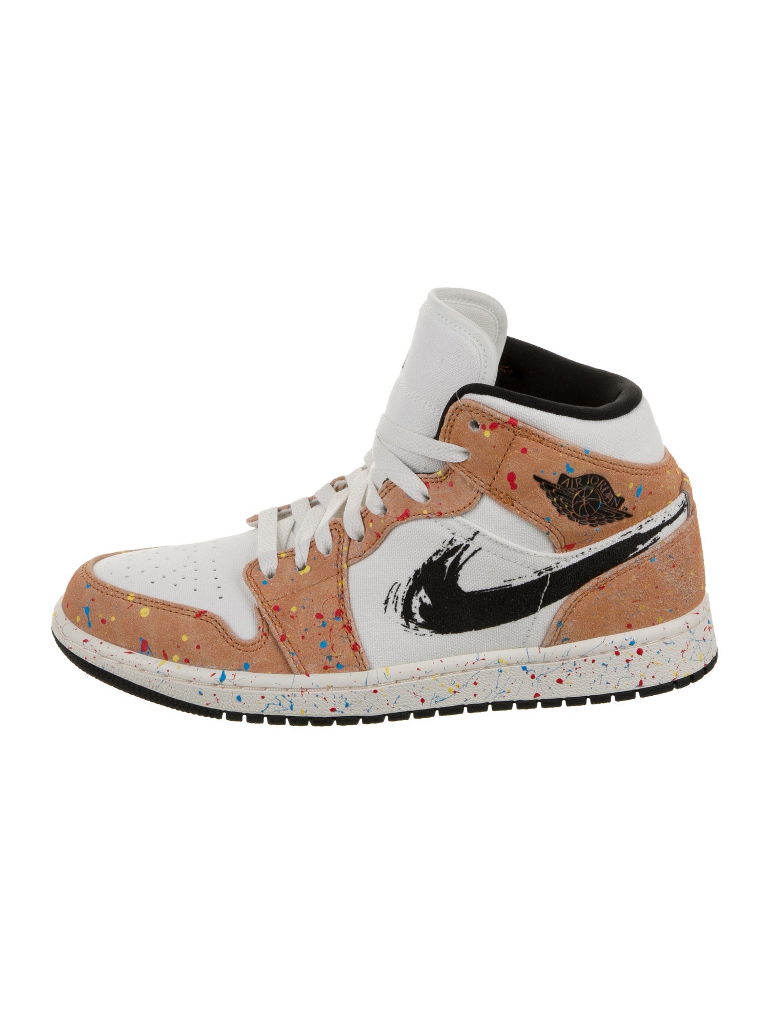 Jordan 1 Mid SE Brushstroke Athletic Sneakers w/ Tags
