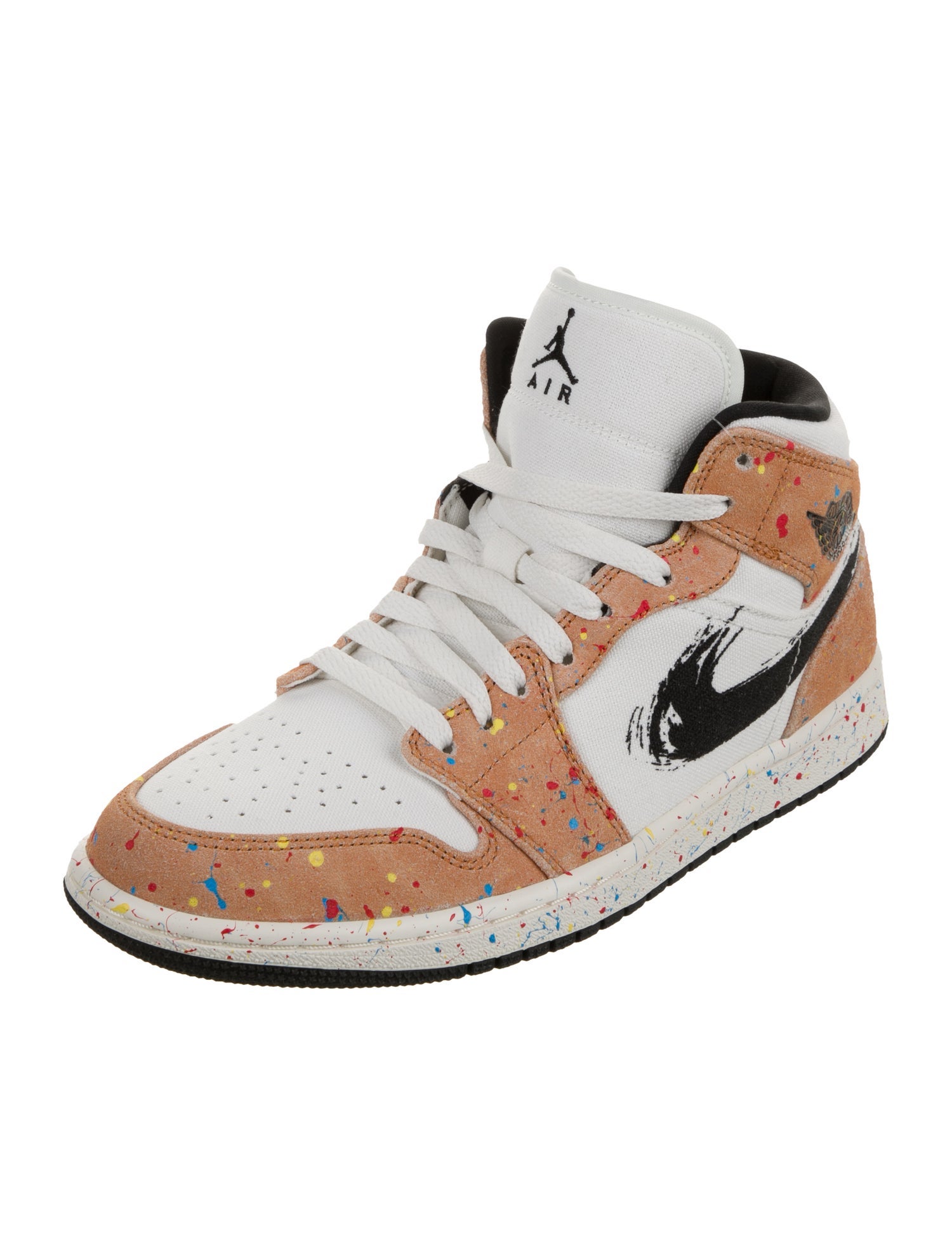 Jordan 1 Mid SE Brushstroke Athletic Sneakers w/ Tags