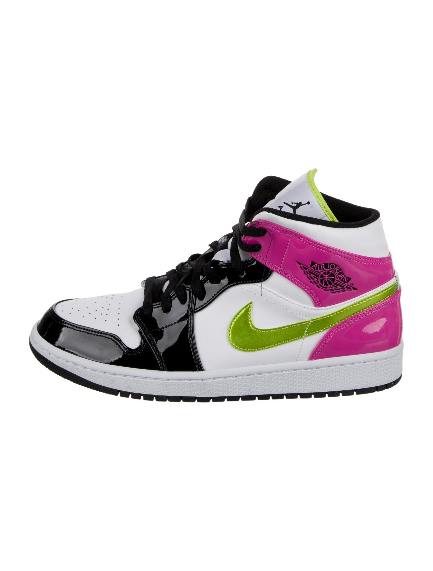 Jordan Patent Leather Colorblock Pattern Sneakers