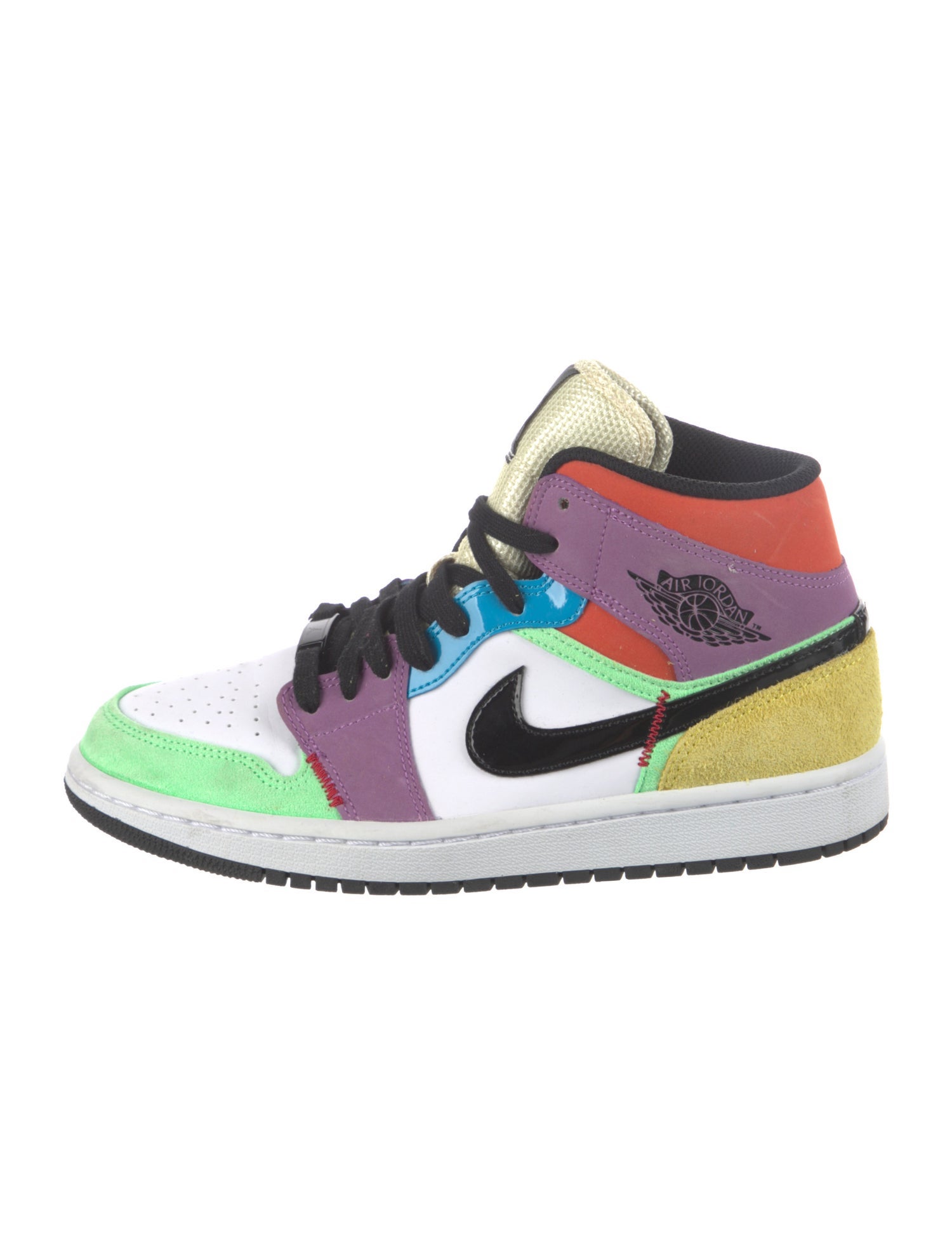 Jordan Leather Colorblock Pattern Sneakers