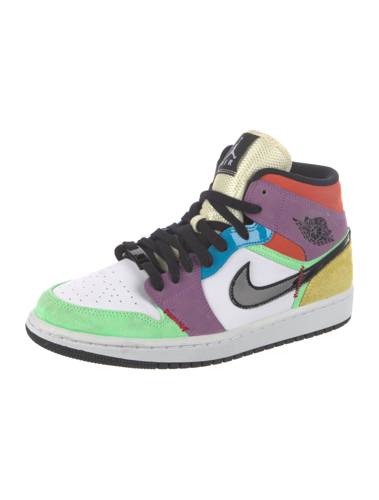 Jordan Leather Colorblock Pattern Sneakers
