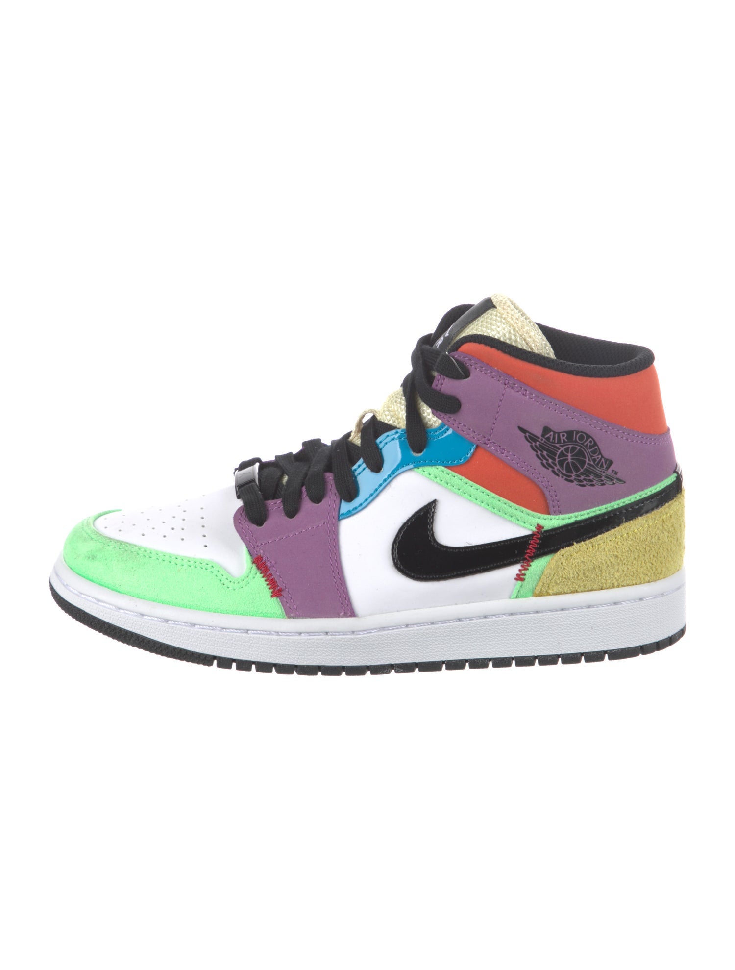 Jordan Leather Colorblock Pattern Sneakers