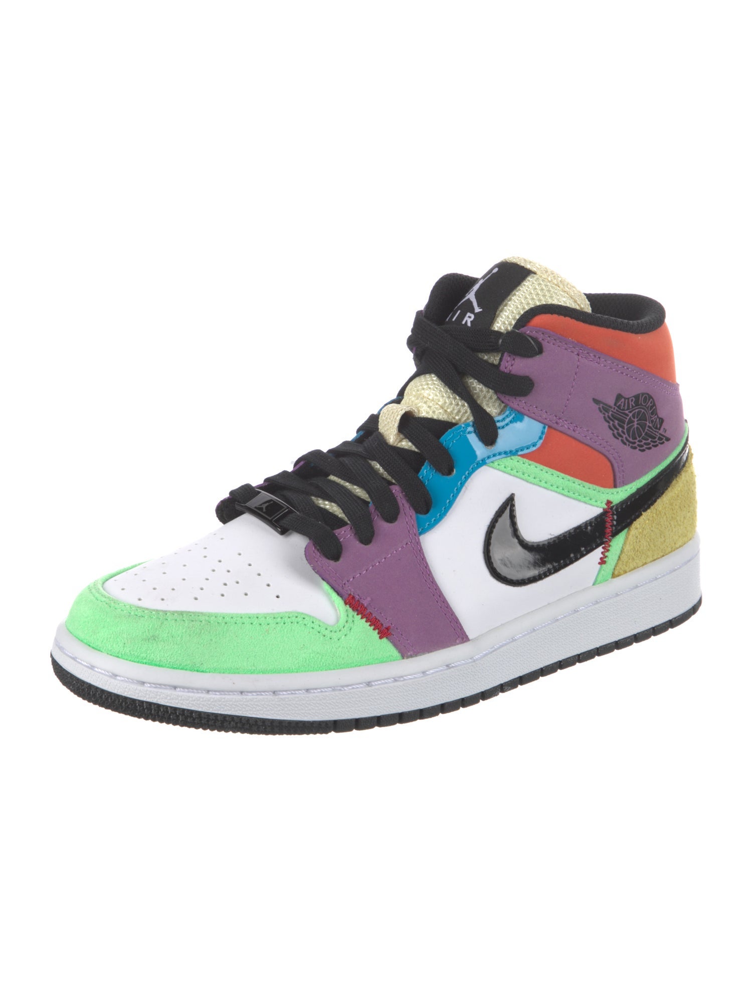 Jordan Leather Colorblock Pattern Sneakers