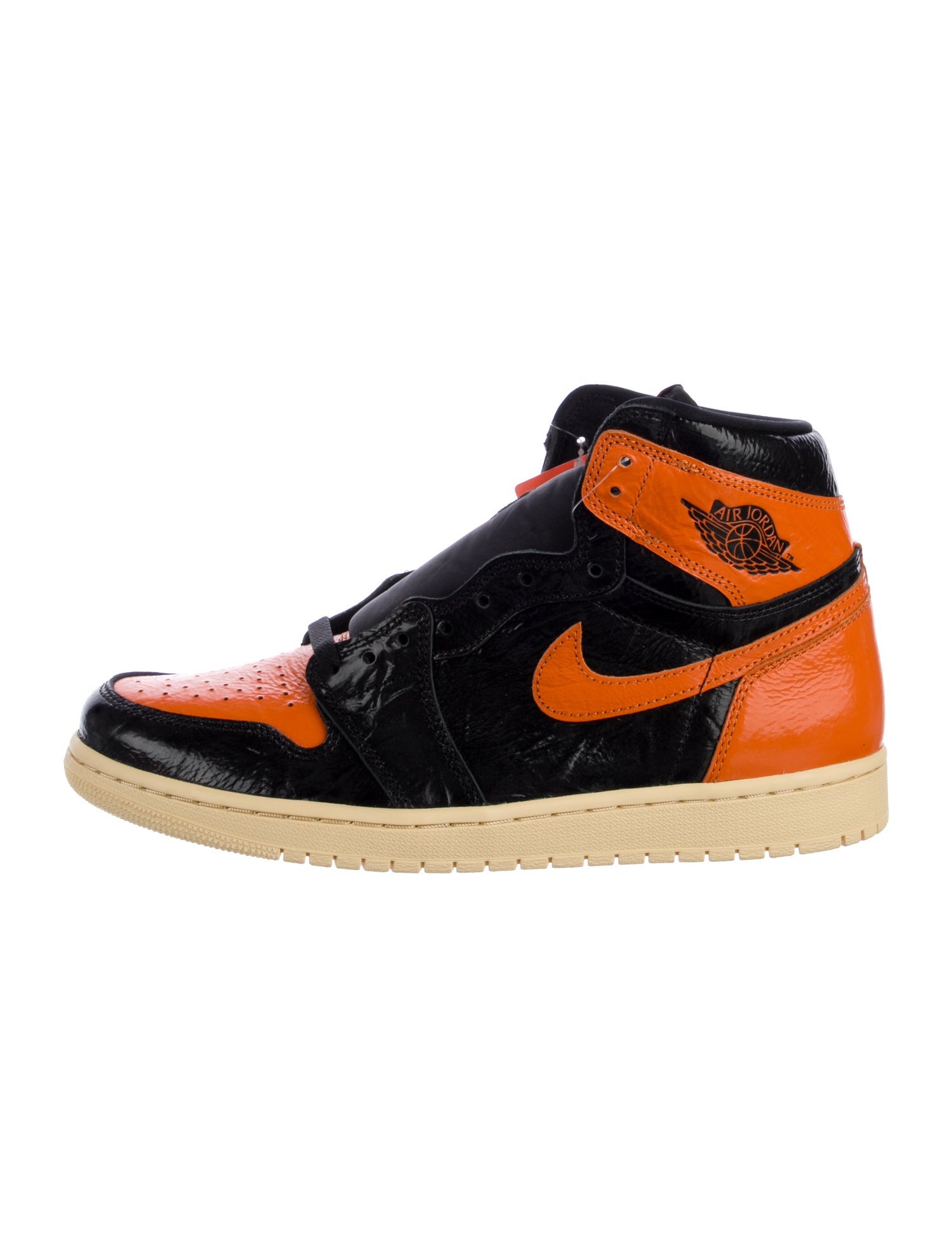 Jordan Patent Leather Colorblock Pattern Sneakers