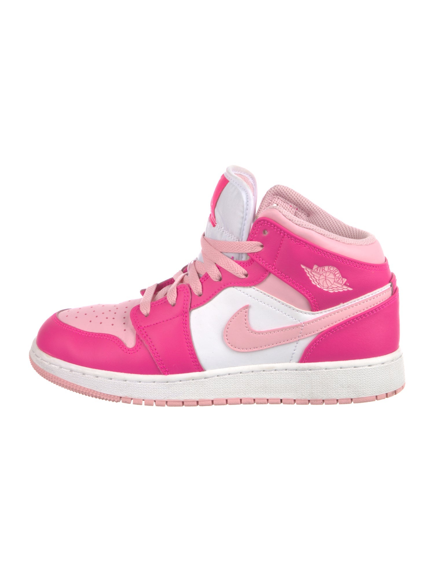 Jordan Girls' 1 Mid GS 'Fierce Pink' Sneakers