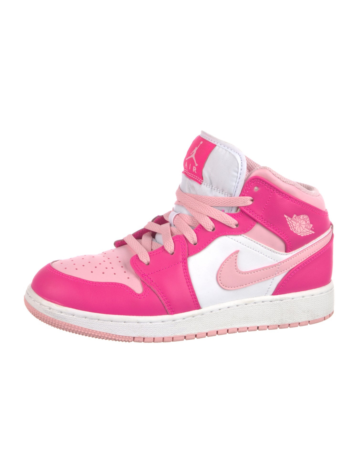 Jordan Girls' 1 Mid GS 'Fierce Pink' Sneakers