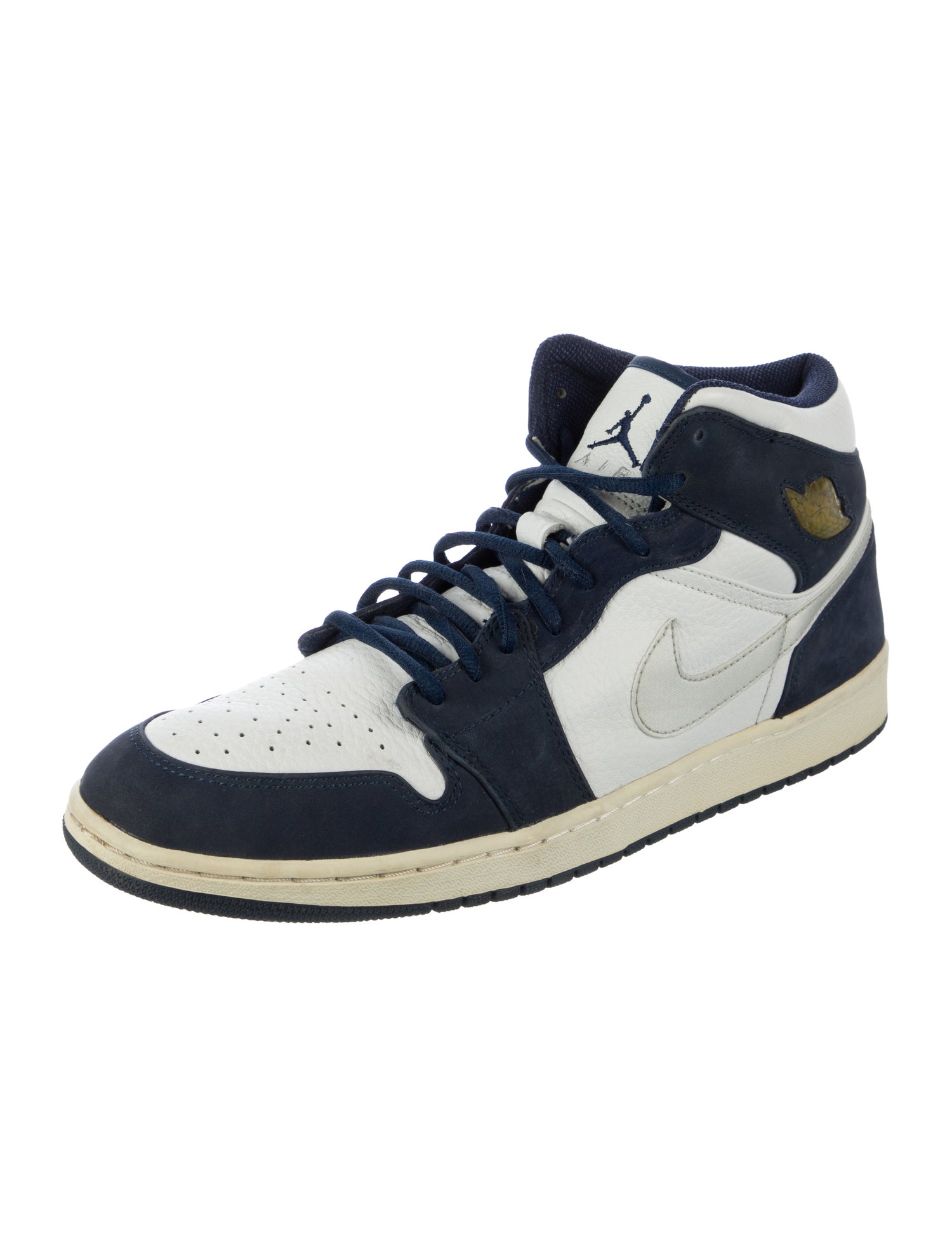 Jordan Leather Colorblock Pattern Sneakers