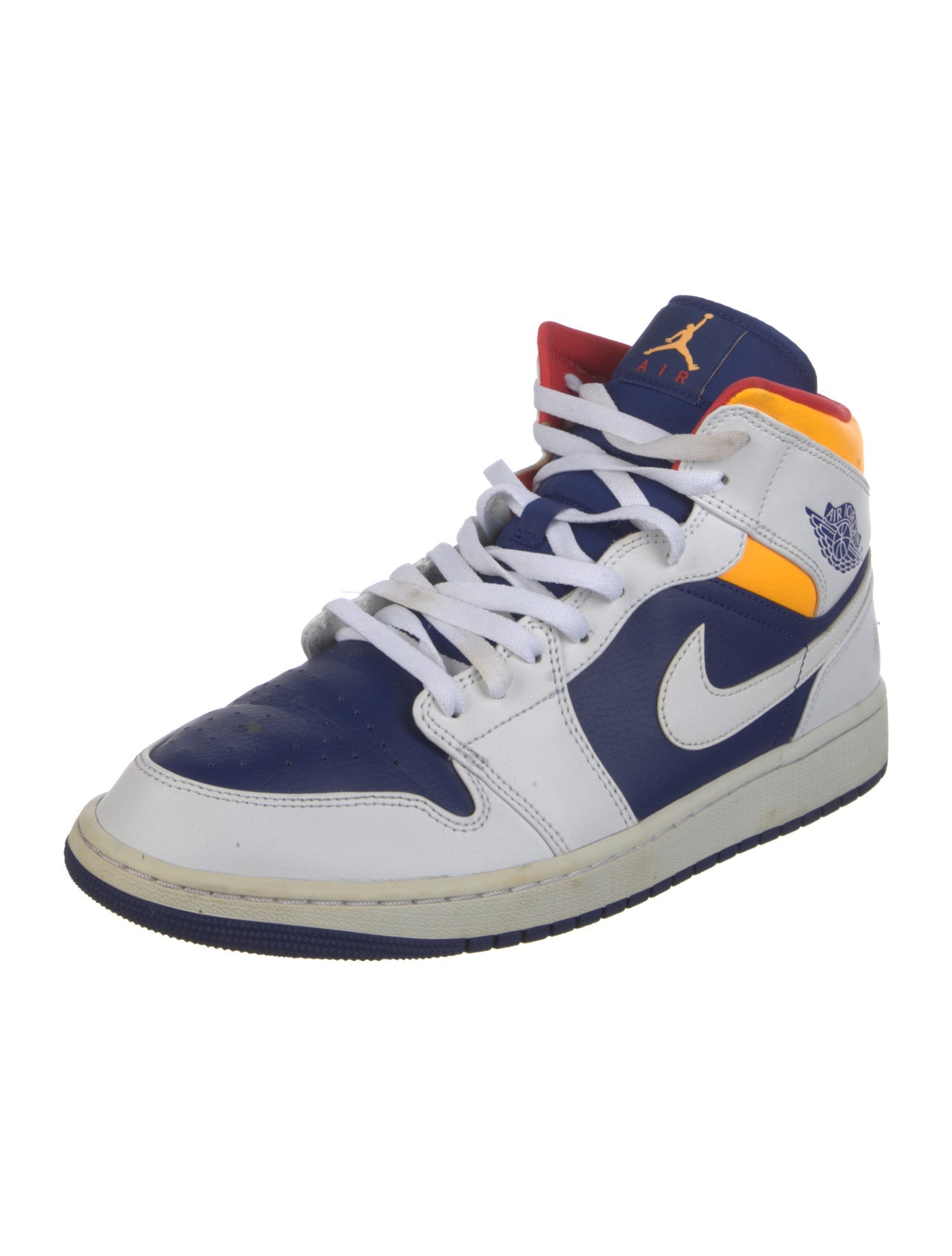 Jordan 1 Mid 'White Deep Royal Blue' Sneakers