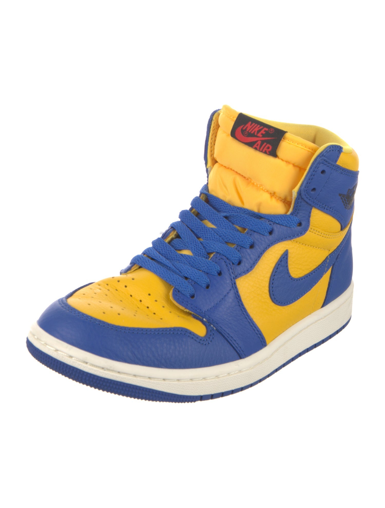 Jordan Leather Colorblock Pattern Sneakers