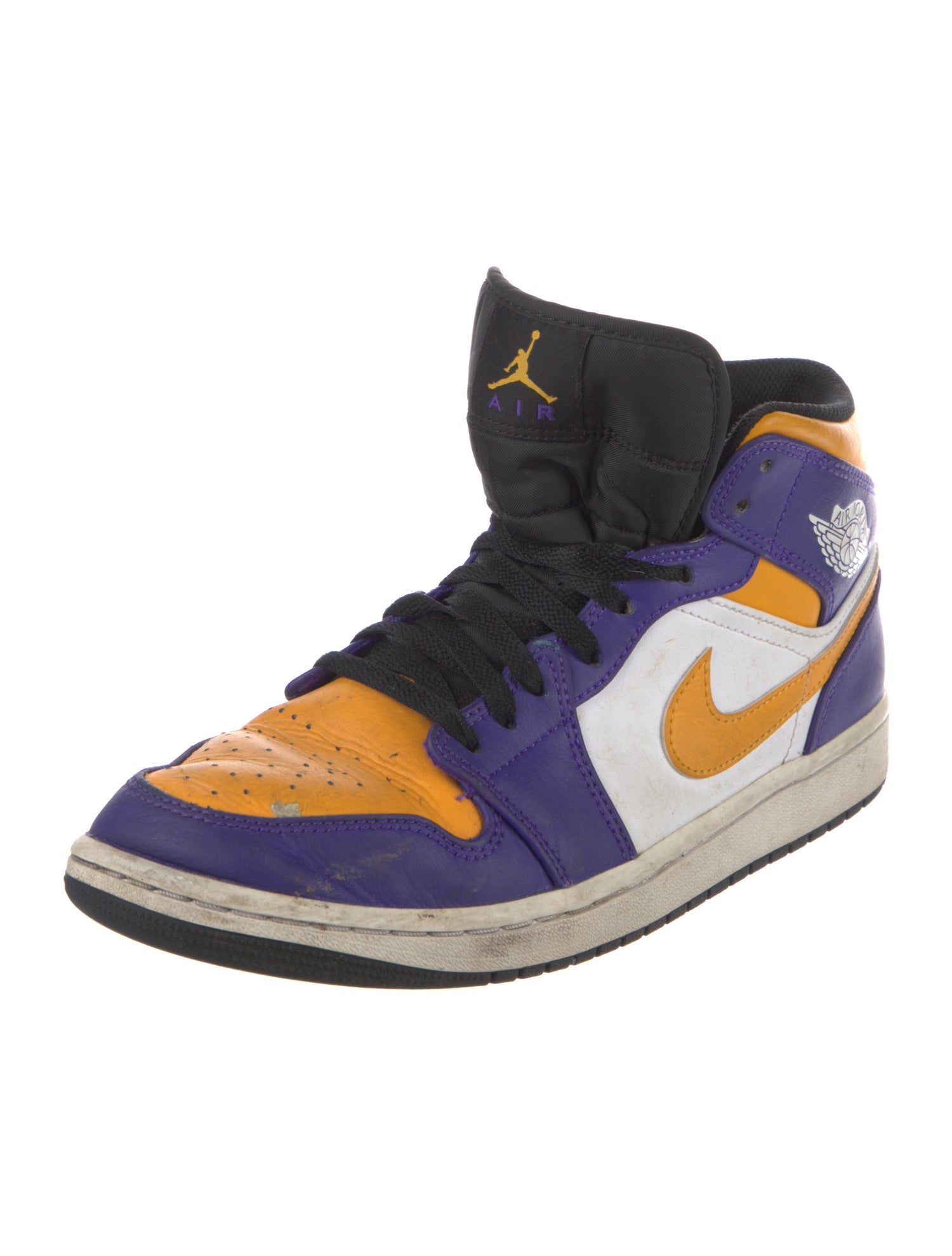 Jordan Leather Colorblock Pattern Sneakers