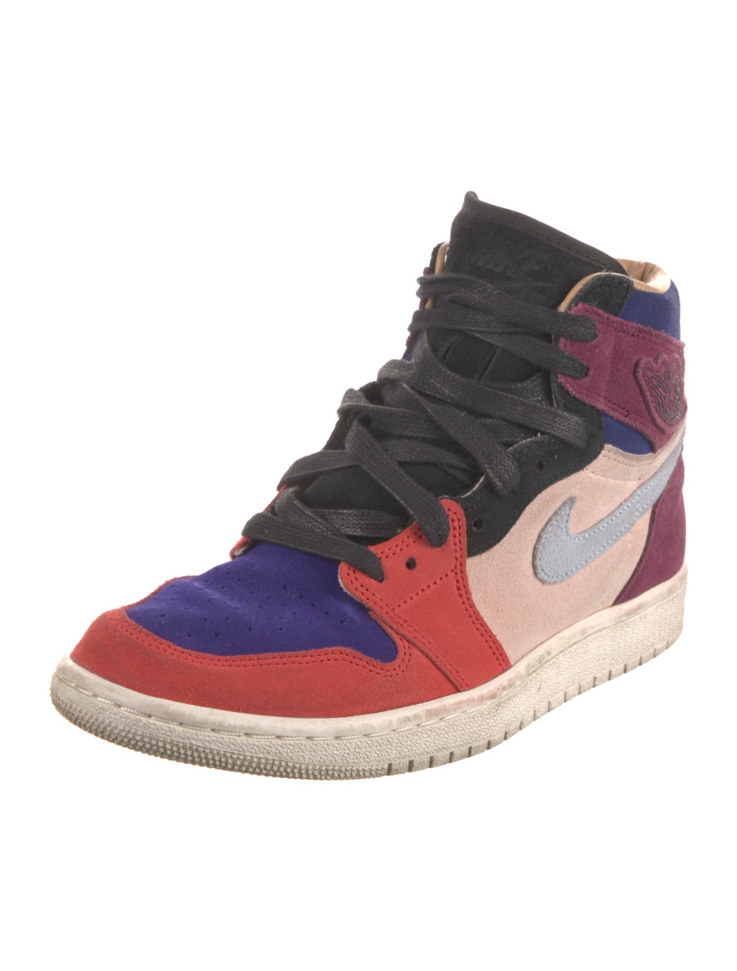 Jordan Suede Colorblock Pattern Athletic Sneakers