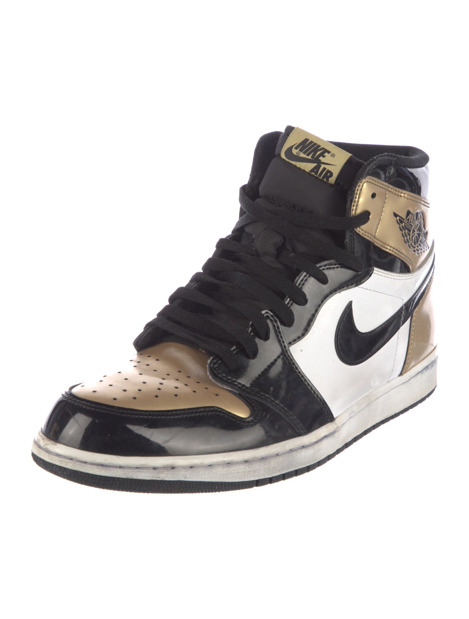 Jordan Patent Leather Colorblock Pattern Sneakers