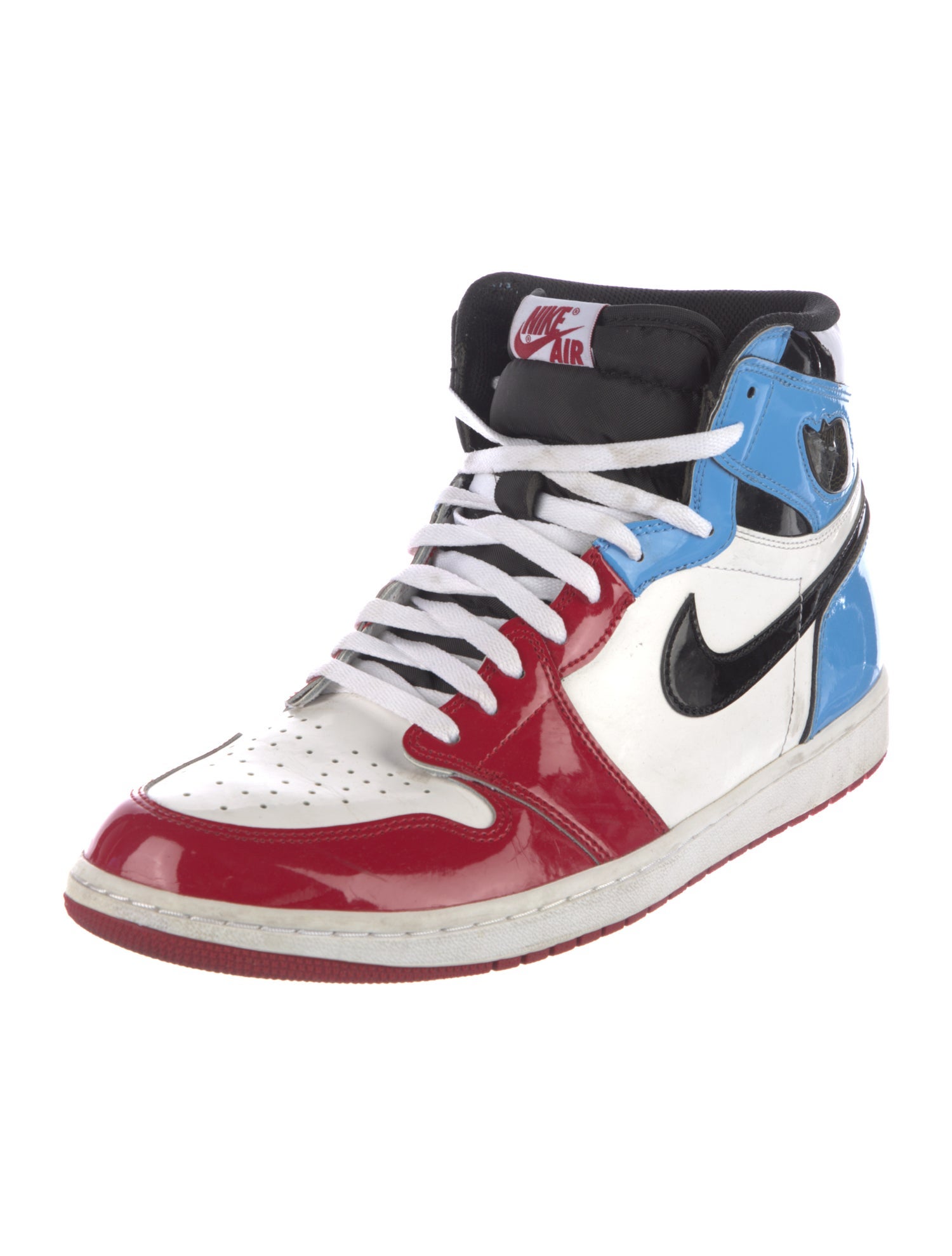 Jordan Patent Leather Colorblock Pattern Sneakers