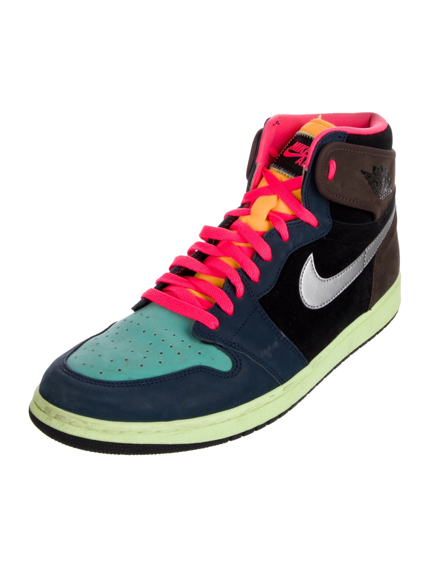 Jordan Leather Colorblock Pattern Sneakers