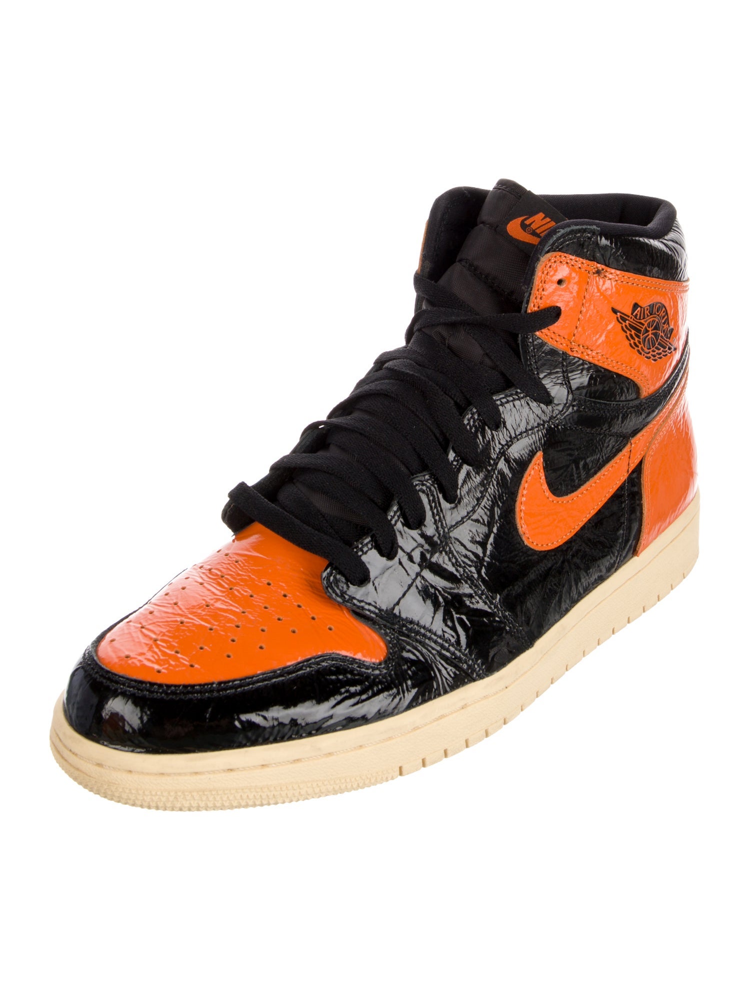 Jordan Patent Leather Colorblock Pattern Sneakers