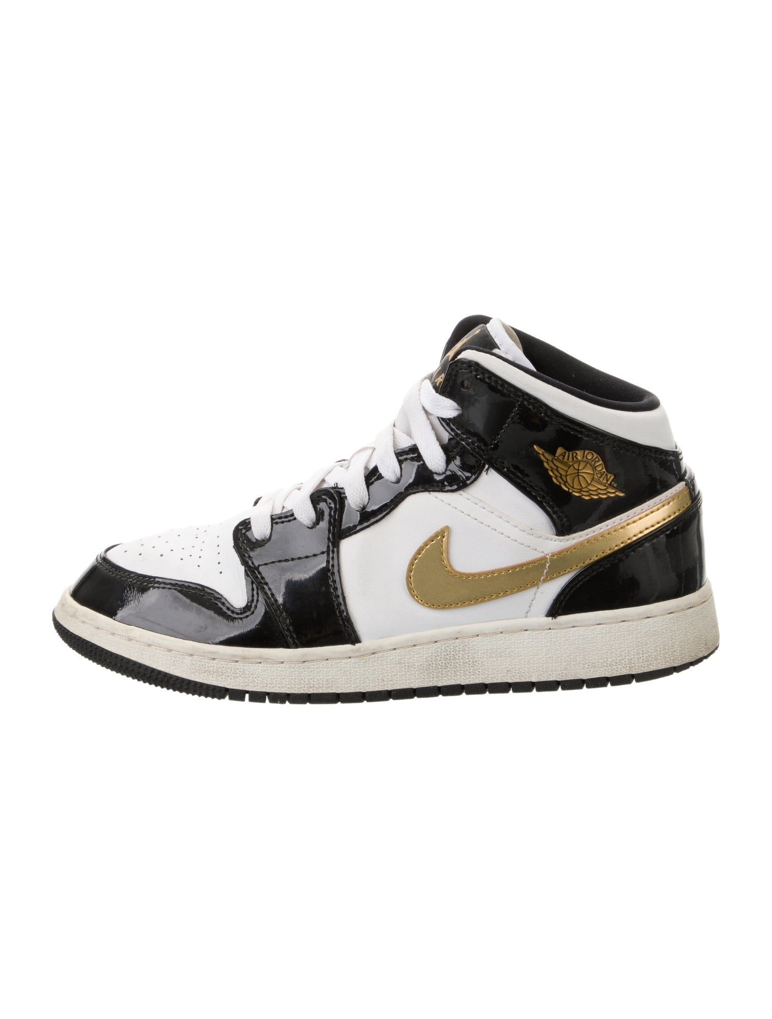 Jordan Patent Leather Colorblock Pattern Sneakers