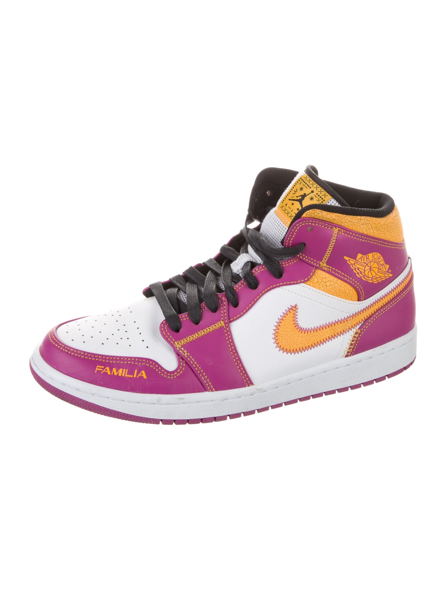 Jordan Leather Colorblock Pattern Sneakers