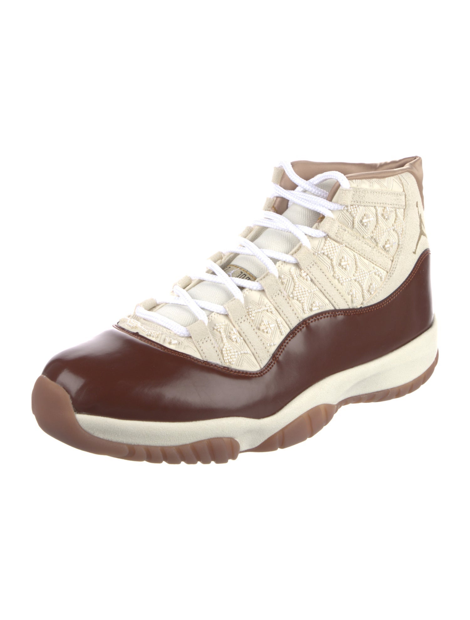 Jordan Patent Leather Colorblock Pattern Sneakers