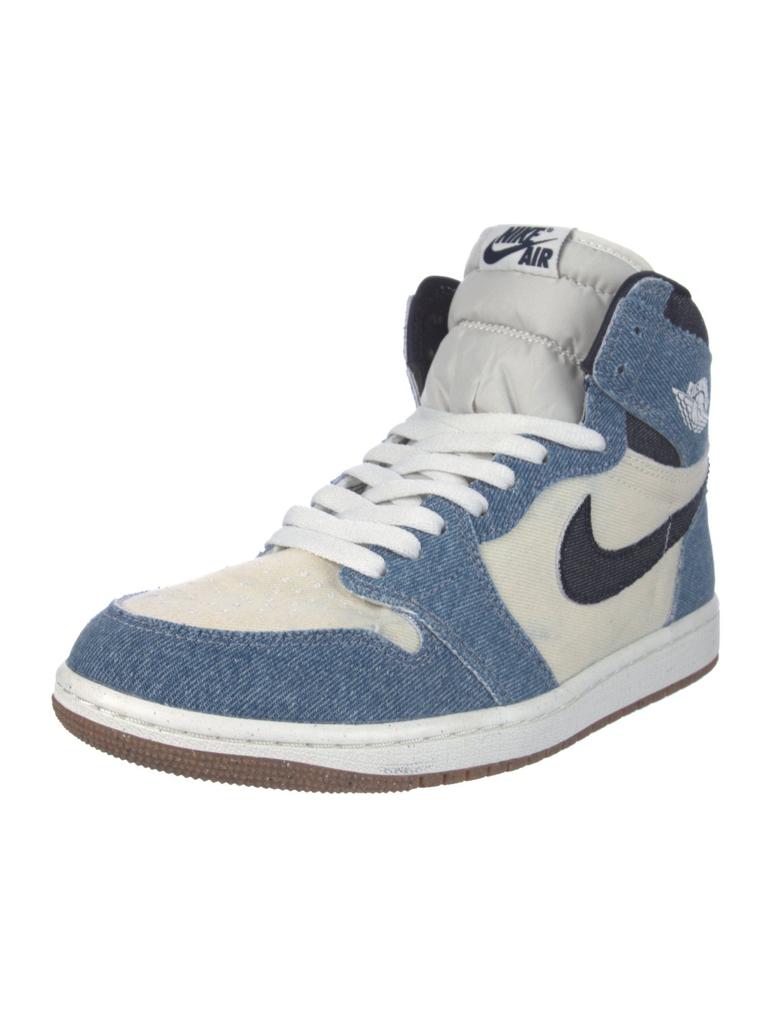 Jordan Denim Colorblock Pattern Athletic Sneakers