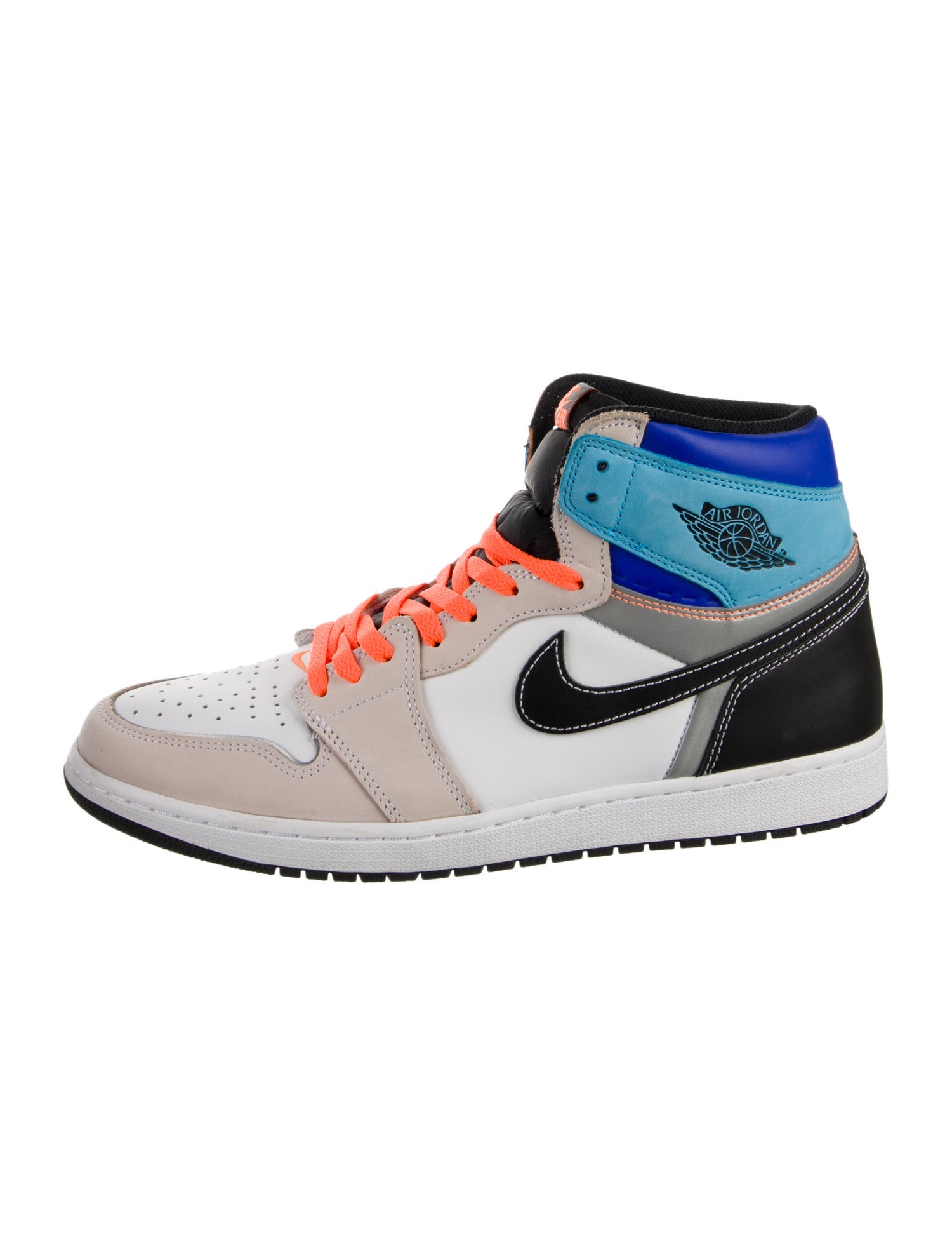 Jordan Leather Colorblock Pattern Sneakers