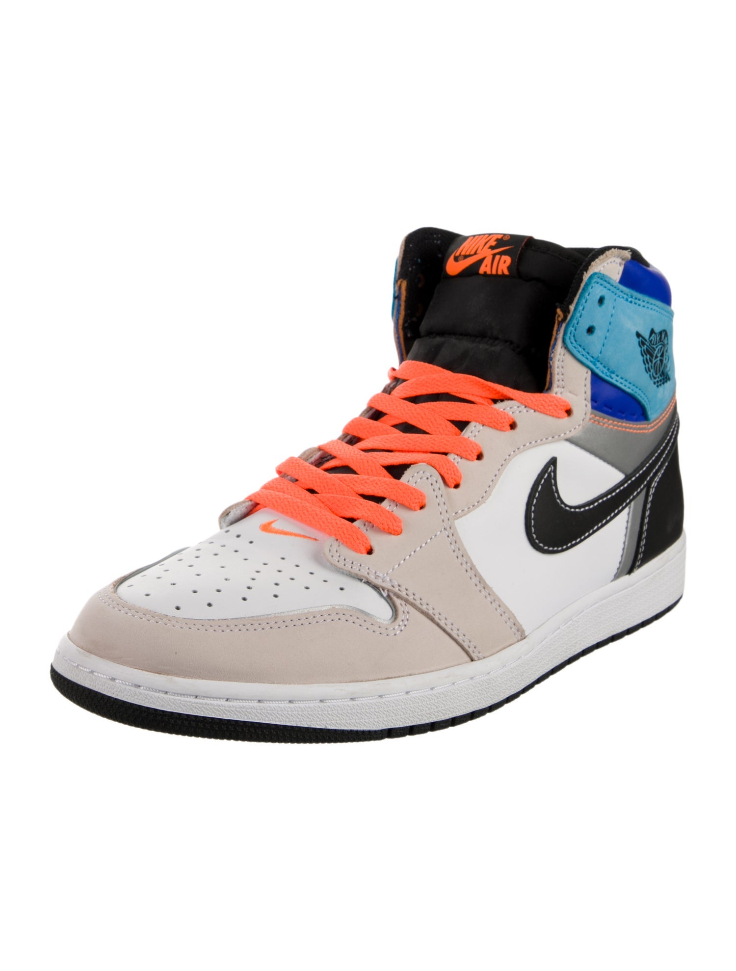 Jordan Leather Colorblock Pattern Sneakers