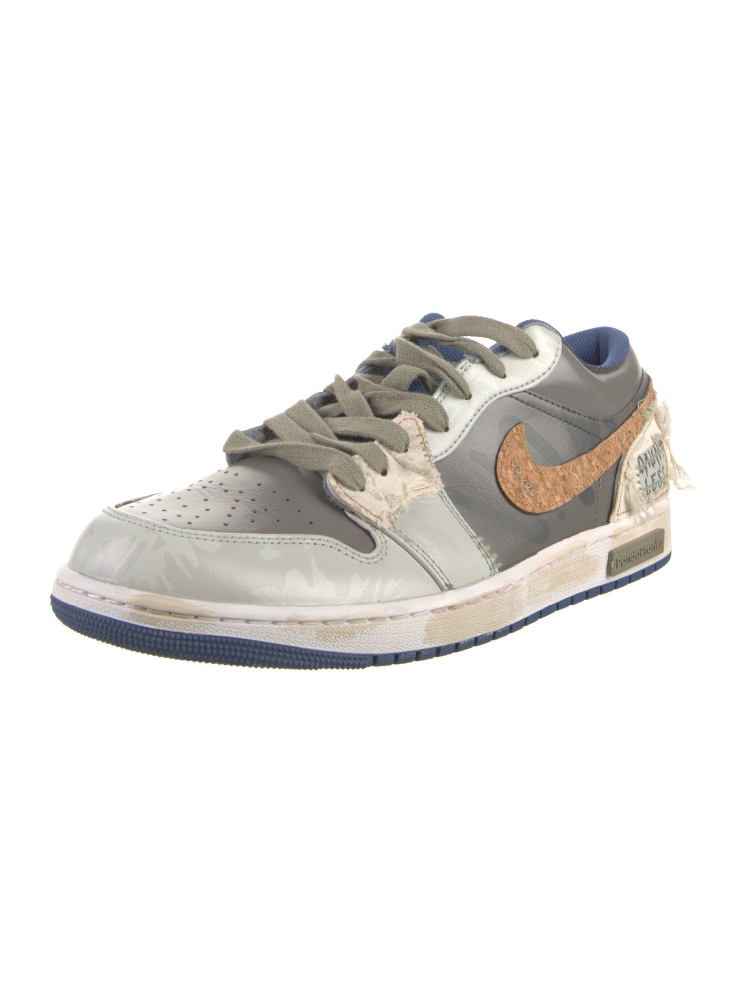 Jordan Leather Colorblock Pattern Athletic Sneakers