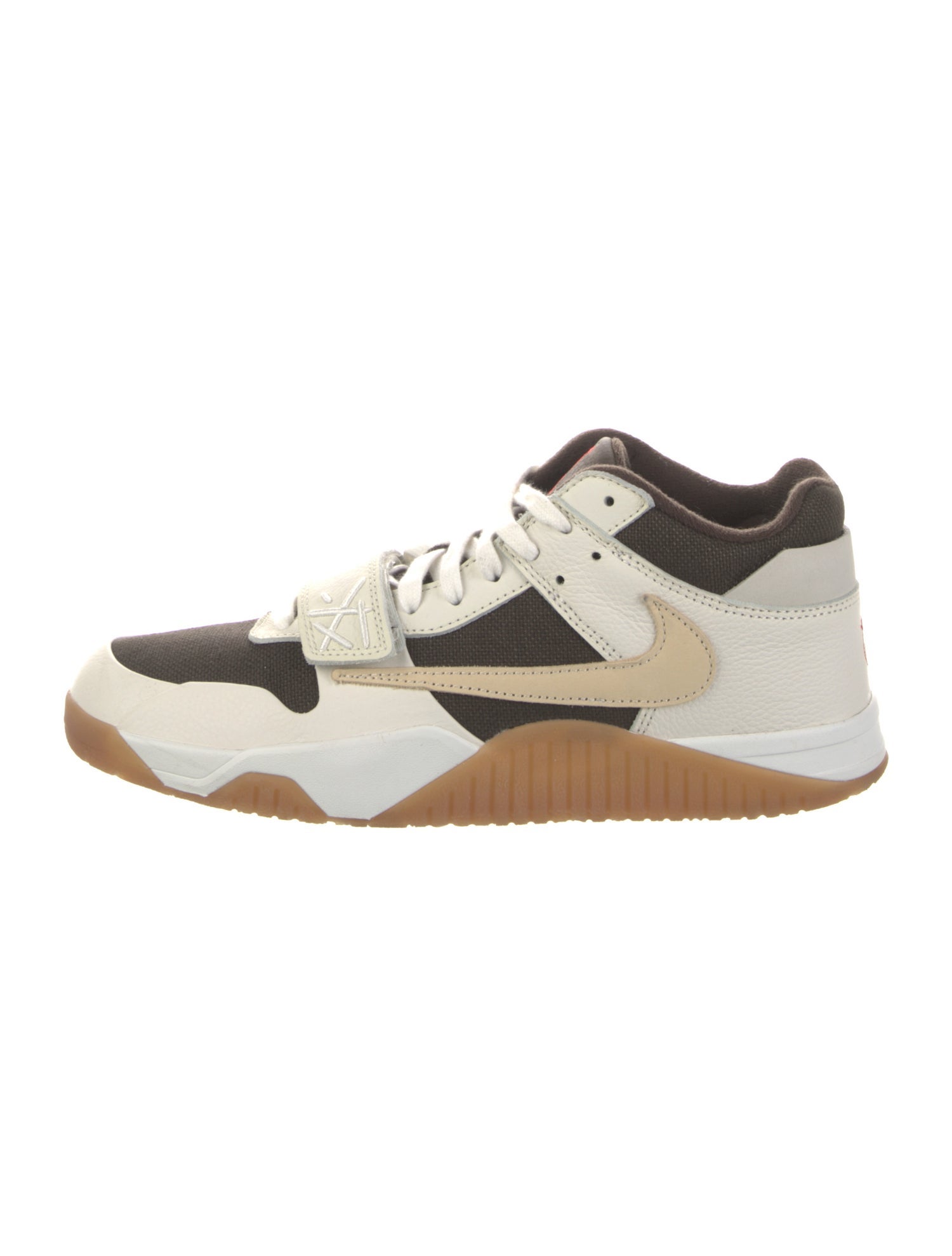 Jordan x Travis Scott Leather Colorblock Pattern Sneakers