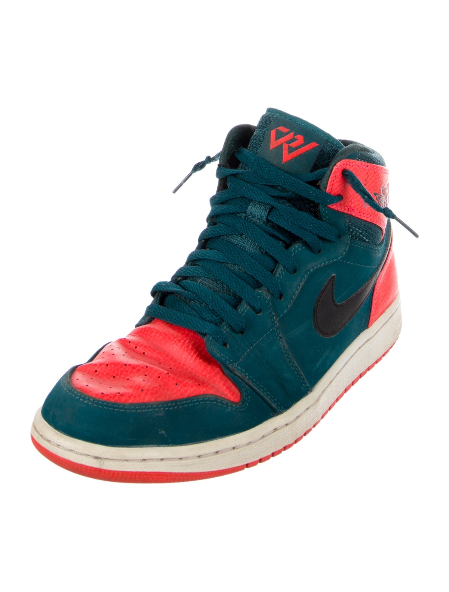 Jordan Leather Colorblock Pattern Sneakers