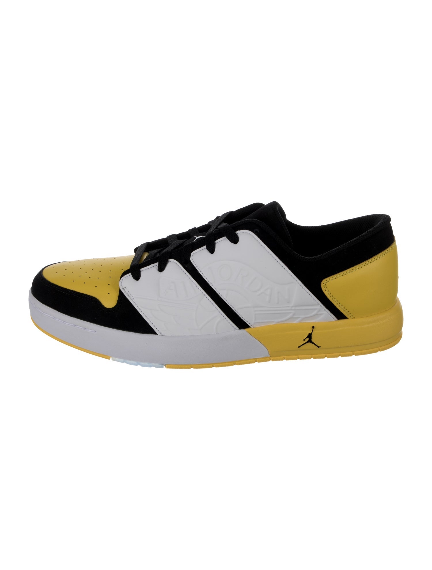 Jordan Nu Retro 1 Low Black Tour Yellow White Athletic Sneakers