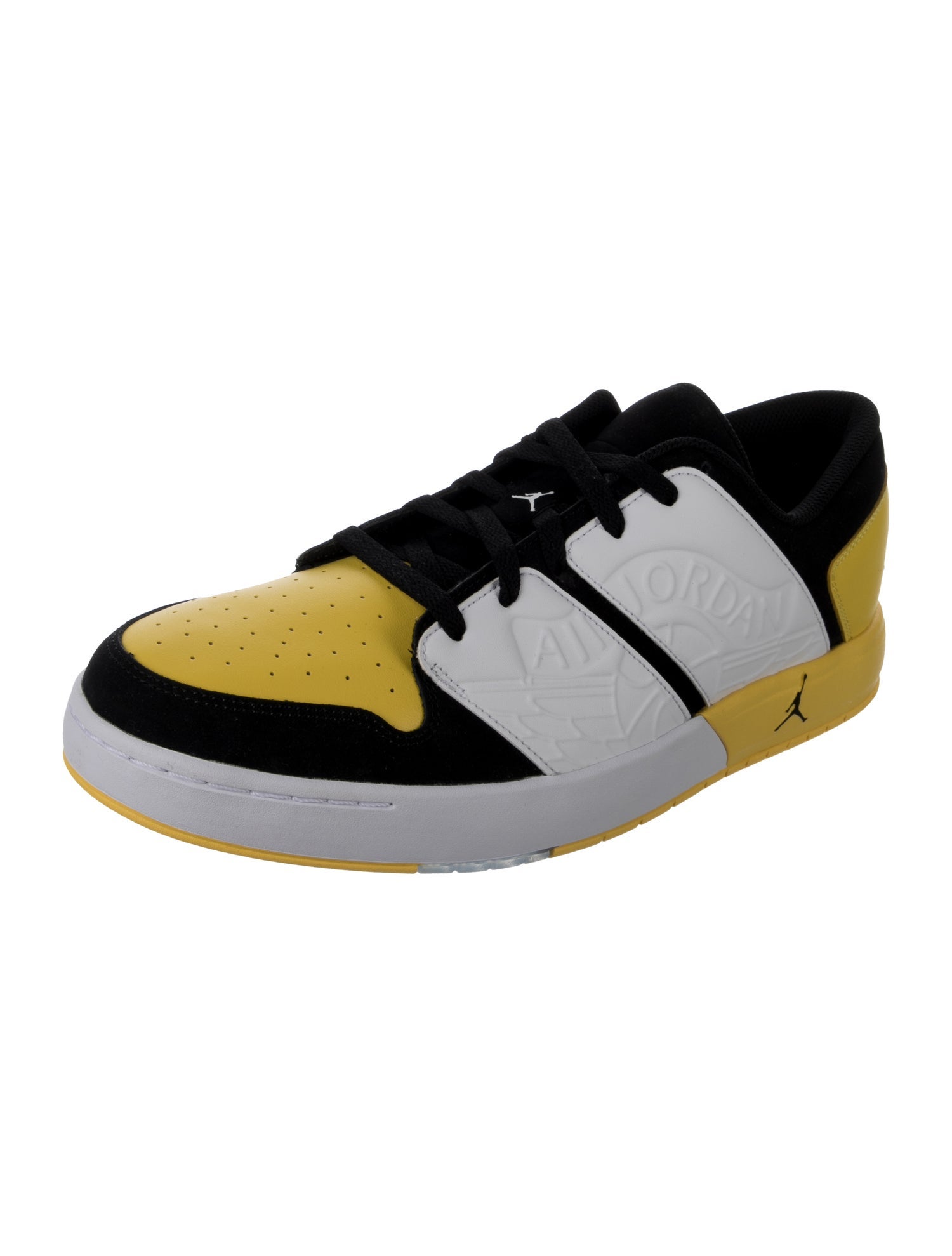 Jordan Nu Retro 1 Low Black Tour Yellow White Athletic Sneakers