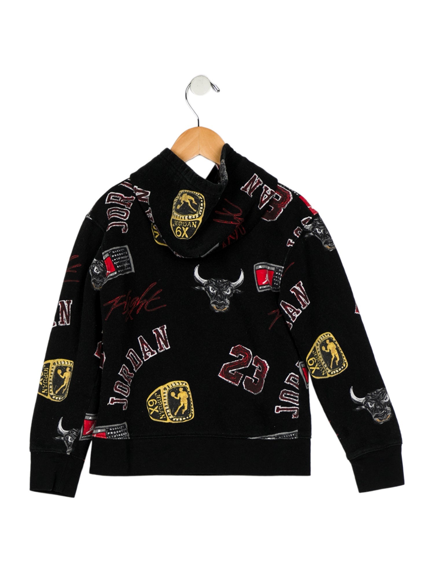 Jordan Black patterned casual jacket with hood