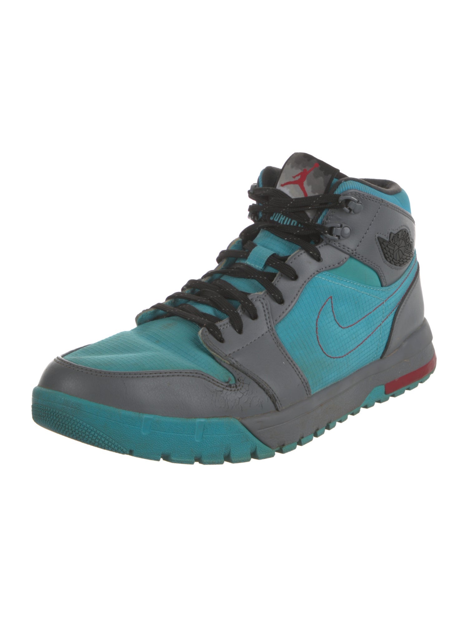 Jordan Leather Colorblock Pattern Athletic Sneakers