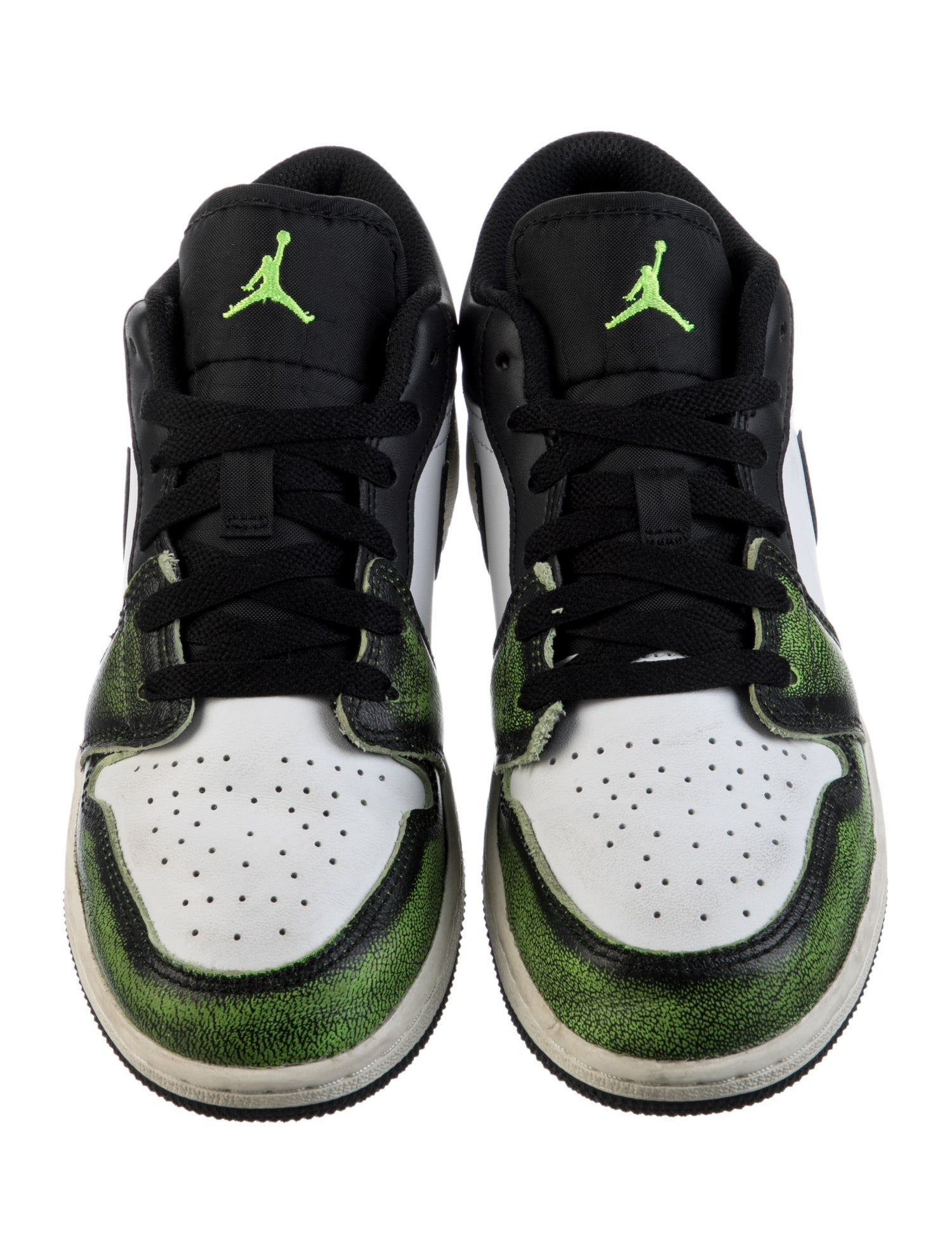 Jordan Kids' 1 Low (SE) 'Wear Away Electric Green' Sneakers