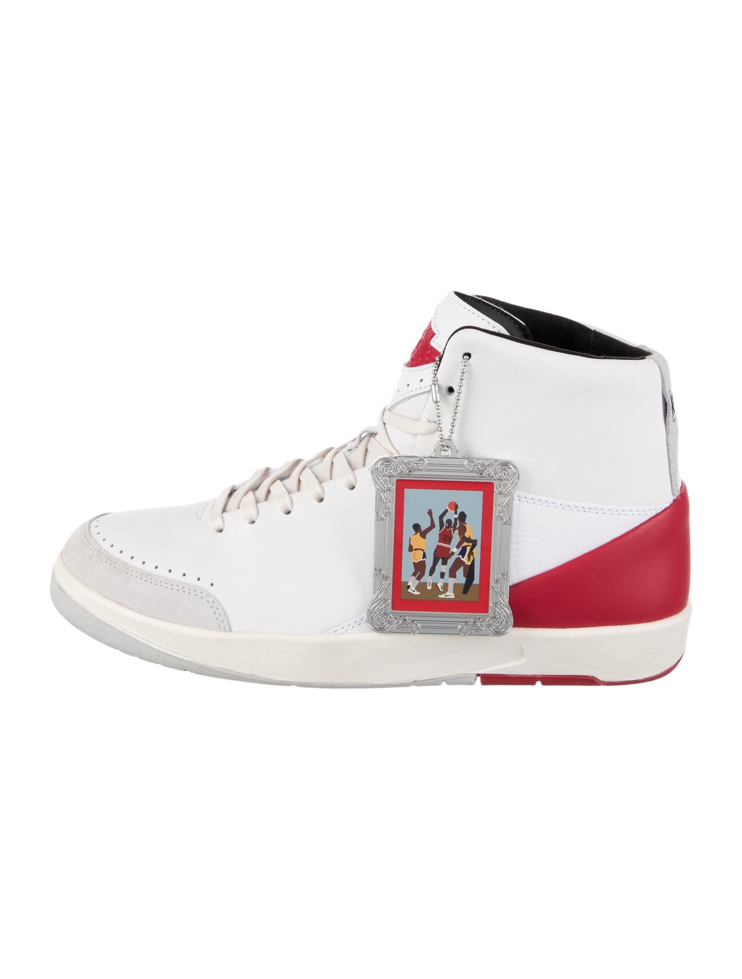 Jordan Air Jordan 2 x Nina Chanel Abney White and Gym Red Sneakers