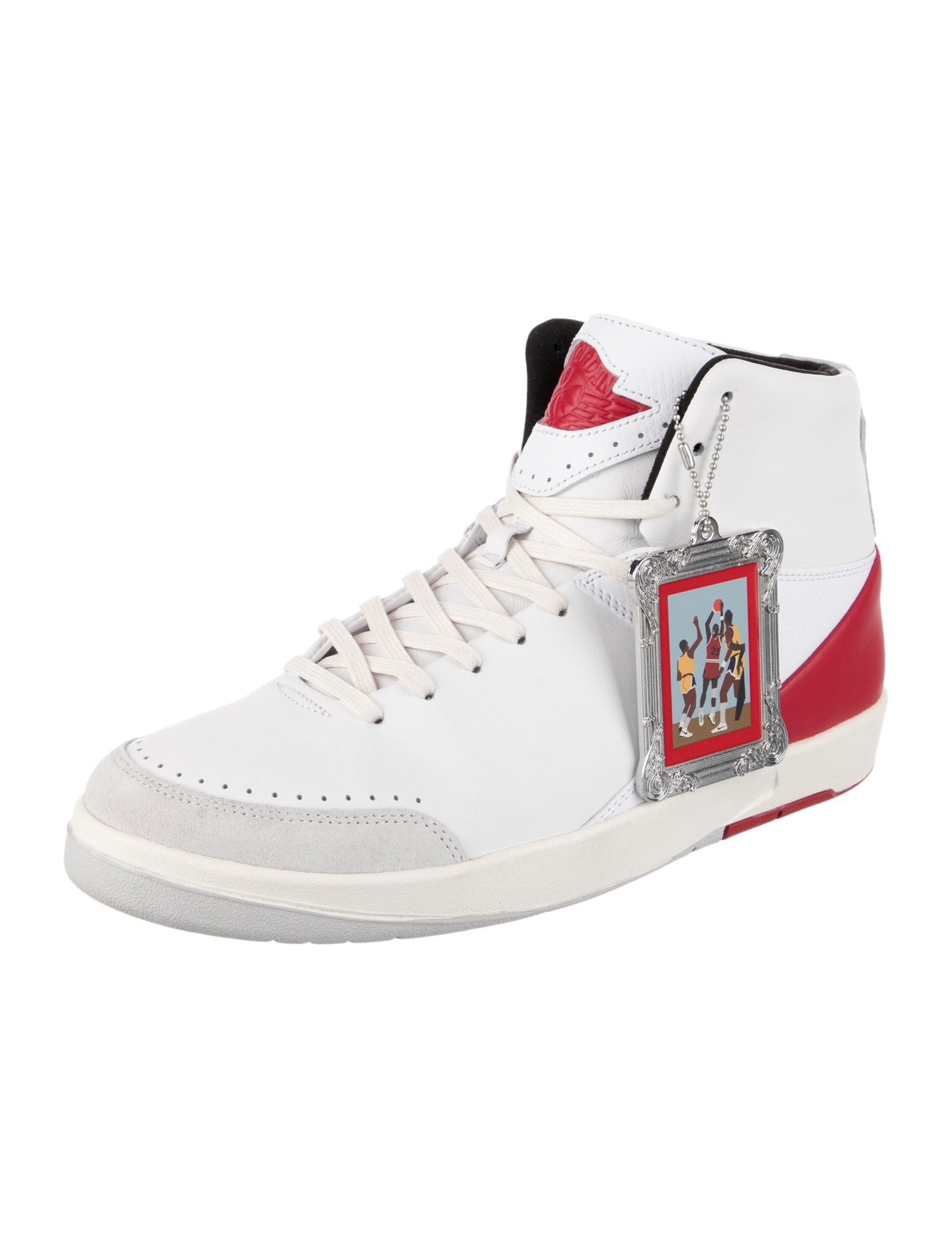 Jordan Air Jordan 2 x Nina Chanel Abney White and Gym Red Sneakers