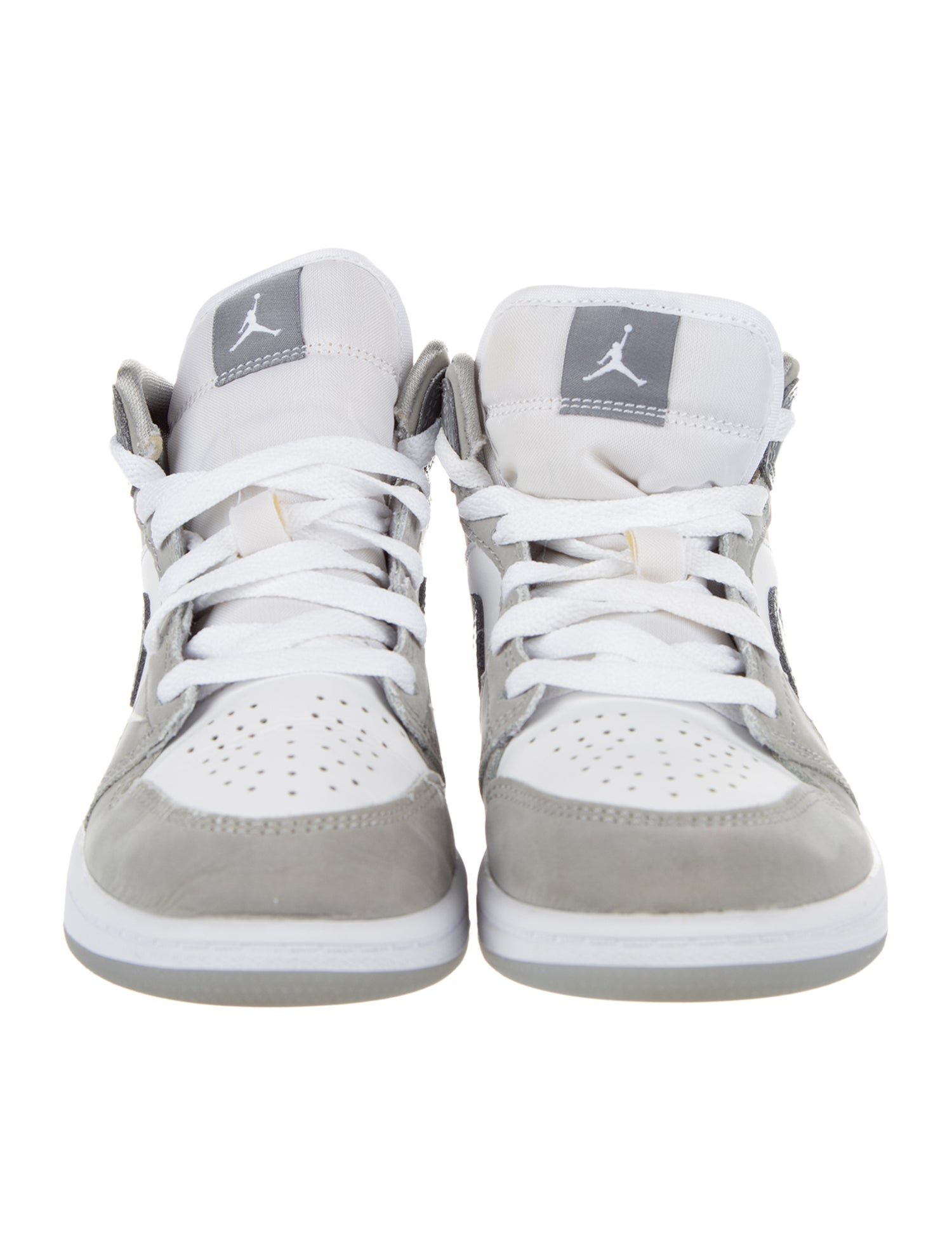 Jordan Boys' 1 Mid SE 'White Medium Grey Cool Grey' (PS) Sneakers