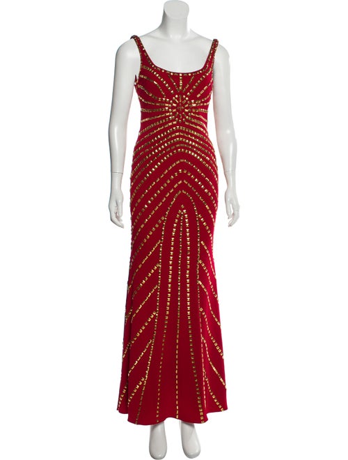 Jovani Studded Evening Dress Red