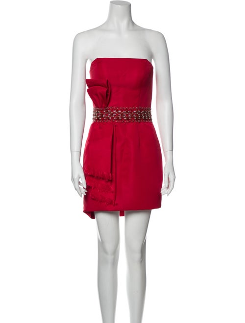 Jovani Strapless Mini Dress Red