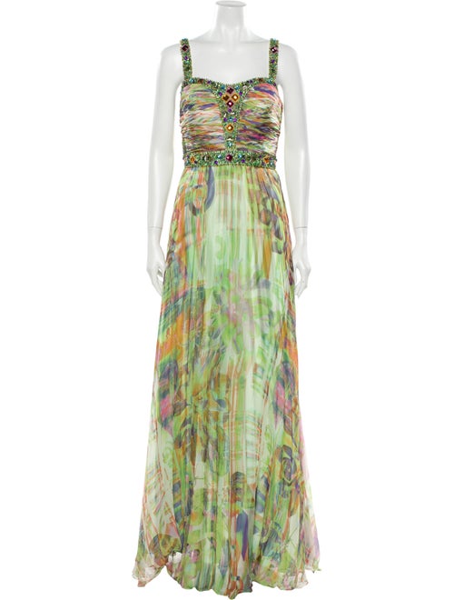 Jovani Silk Long Dress Green