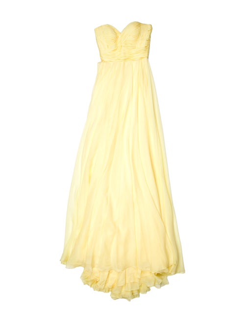 Jovani Strapless Long Dress Yellow